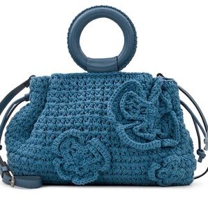 Patricia Nash Teal Crochet Shoulder Bag